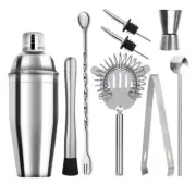 9 Pcs Cocktail Martini Shaker Set Bartender Kit Measuring Jigger Mixing Bar Tool
