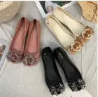 MELISSA Women Shoes Striped Windmill Bow Fish Mouth Shoe Increased Height Inside