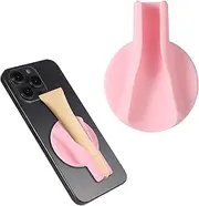 Magnetic Lip Gloss Holder for Cell Phone, Silicone LipMag Holder Easy-Grip Portable Lipgloss Case for iPhone 15/14/13/12 Lipgloss Not Included (Pink)