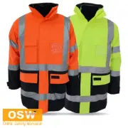 HiVis H pattern Orange/Navy, Yellow/Navy 2T Biomotion tape 6 in 1 Jacket 3964