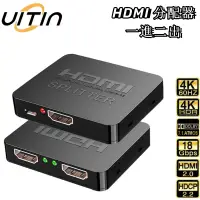 在飛比找蝦皮購物優惠-HDMI 2.0 1進2出分配器 一分二 4K HDR 高畫