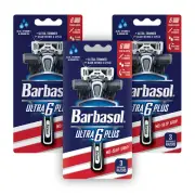 Barbasol Ultra 6 Plus Premium Disposable Razor Value Pack Bundle 3 Packs/9 Total