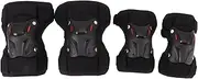 4PCS Knee Elbow Pads with Bag Polyurethane Fiber Motorcycle Protective Gear Black Motorcycle Knee Pads for Sports