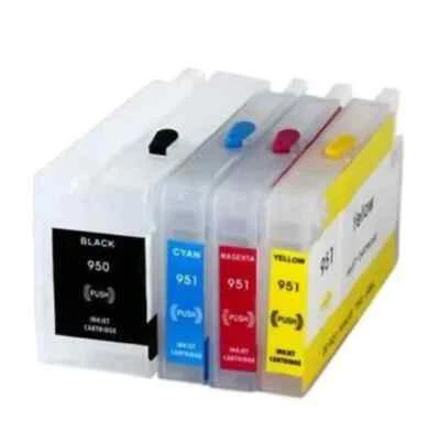 4 Refillable Empty Cartridges For HP 950 951 Officejet Pro 8600 8100 RCA Chip