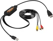 AuviPal RCA to HDMI Converter for Playing VHS/VCR/DVD Player/Game Consoles on Modern TV All-in-One 3RCA Composite AV to HDMI Video Adapter