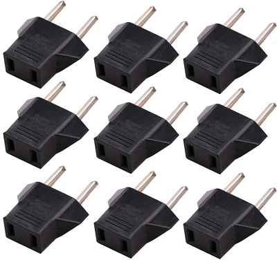 10X AU US USA to EU Euro Europe AU AC Power Wall Plug Converter Travel Adapter