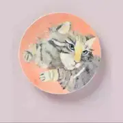 NEW Anthropologie FURRY FRIENDS Carole Akins Stella the Cat Plate NIB Kitty NIB