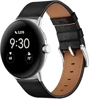 Leather Bands Compatible for Google Pixel Watch Band Leather for Men, Pixel Watch Wristband Adjustable Clasp Strap for Google Pixel Watch