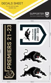 Penrith Panthers NRL 2023 Premiers Premiership 3 Logo Decals Stickers