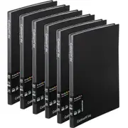 Colourhide Display Book Fixed A4 20 Sheet Pockets Black 6 Pack