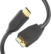 Premium USB Type-C to Micro USB 3.0 Adapter Cable USB-C Cord for USB3.0 External Portable Hard Drive HDD Superspeed