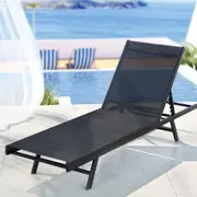 6 Position Adjustable Sun Lounger Black