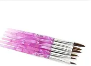 6Pcs Acrylic Nail Brush Set, Size 2/4/6/8/10/12 Professional Nail Brushes for Acrylic Application Acrylic Powder Nail Art Extension and 3D Nail Carving for DIY Home Salon Nail Art Manicure Tool