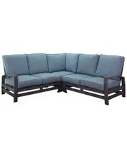 Courtyard Casual Cabo Alum Set Of 2 Sectional Loveseats Left Am Loveseat And Right Arm Loveseat Aluminum Frame
