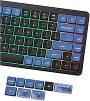 dagaladoo Low Profile keycap,Double Shot PBT keycaps 60 75 100 Percent,PC Material, Transparent Key Cap,Dark Blue/Blue Keyboard caps for Most MX Switches Mechanical Keyboard（only keycaps）