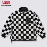 【VANS 官方旗艦】CHECKER 女款黑白色棋盤格絨毛外套