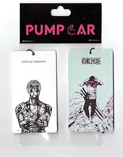 PumpCar 2 pieces Zoro double-sided hanging Japanese anime vanilla-scented One Piece car air freshener Cool anime hanging air fresheners for rearview mirror Car Interior Accessories Household Gifts
