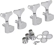 CIMAXIC R Bass Tuners Machine Heads Silver Hard Zinc Alloy Tuning Pegs Set of Bass Machine Head Tuners for Guitar