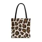 Leopard Print Tote Bag - Mocha Animal Pattern, 18x18x3