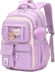 [PIG PIG GIRL] Kids Backpack for Girls - School Bags for Middle School Students - Book Bag for Elementary Primary School