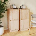 vidaXL Sideboards 2 pcs 31.5x34x75 cm Solid Wood Pine HEE