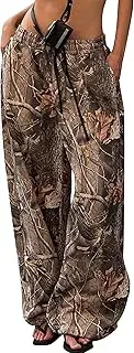 [Eutten] Women Wide Leg Camo Sweatpants High Waisted Drawstring Baggy Jogger Fleece Loose Sweat Pants with Pockets