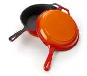 Lava Enameled Cast Iron Combo Deep Skillet and Frying Pan Lid - 10 Inch Diame...