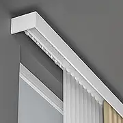 Four in One Curtain Pole with Double Rails and Valance Frame Ideal for Living Room and Bedroom Decor Wall Room Divider Track Panel for Home Decoration (3.0m/10ft)