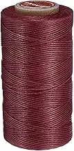 uxcell Flat Leather Sewing Waxed Thread, 200m / 219 Yards Polyester Wax String, 210D Wax Stitching Cord for Leather Crafts, Bookbinding, Bracelets Braided, Burgundy