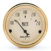 Autometer Golden Oldies Water Temperature Gauge Electric - 100-250 F, 2 1/16 Inch, Short Sweep, AU1538