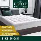 Giselle Bedding Mattress Topper Pillowtop Bamboo Egg Crate Pad Protector Cotton