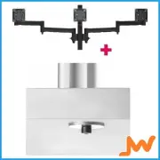 Atdec AWMS-3-13714 Triple Monitor Arms Bolt-Through - Black