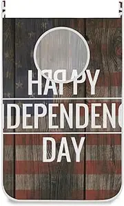 Hanging Laundry Hamper Bag Happy Independence Day Laundry Bag Basket Clothes Space Saving Wall Hanging Laundry Bag For Bedroom Bathroom Large Size, 2Pack