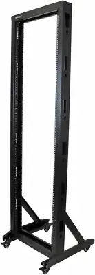 2-Post 42U Mobile Open Frame Server Rack, Two Post 19In Network Rack with Caster