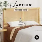 Artiss Bed Head Headboard Rattan Bed Frame Bedroom Base Double Size Pine RIBO