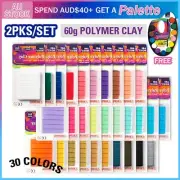 2pk Polymer Clay 60g Block Modelling Oven Bake Moulding Sculpting DIY Craft Soft
