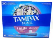 Tampax Pearl Tampons ULTRA Absorbency 32 Count NEW SEALED BOX Unscented