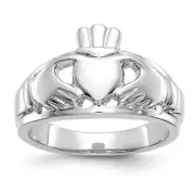 14k White Gold Ladies Claddagh Ring-Size 8-NEW! $1006 Retail