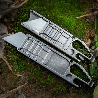 Titanium Alloy Pocket EDC Multi Knife with Bottle Opener Wrench Ruler Pry Bar