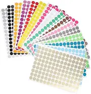 SECFOU Self-Adhesive Dot Stickers 16 Sheets Small Round Dot Labels Organizing Stickers Colorful Coding Labels A4