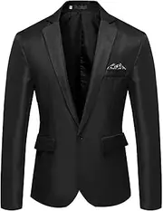 [Generic] Mens Blazer Sport Coats Spring Autumn Casual Slim Fit Suit Jacket Business One Button Blazers