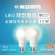 【東亞照明】1入組 13W LED燈泡 省電燈泡 長壽命 柔和光線