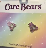 Care Bears™ Sterling Silver Enamel Cheer Bear Stud Earrings Pink Bear