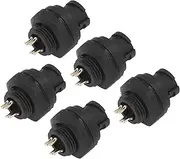 Front Panel Mount Socket Aviation Connector, 4 Pin, 7/16in 28UNS Thread, Welding Wiring, IP67 Sealed, 5 Pcs