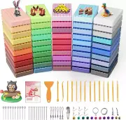 Polymer Clay Kits 50 Metallic and Glitter Colors, Modeling Clay Oven Bake