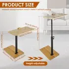 360° Rotatable Sofa Tray Table Height Adjustable Couch Side Table with cre