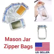 Mason Jar Zipper Bags Reusable Snack Bags Food Saver Storage Bags Small Large