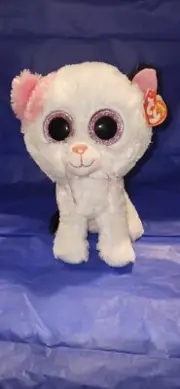 Ty Beanie Boos MUFFIN White Pink Black 9” Plush Stuffed Kitty Cat 2015