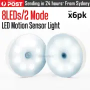 8 LED Motion Sensor Light Cordless Battery Lamp 2 Lighting Mode USB Rechargeable