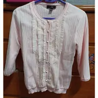 在飛比找蝦皮購物優惠-JIN慶百專櫃服飾 粉色網紗蕾絲針織衫